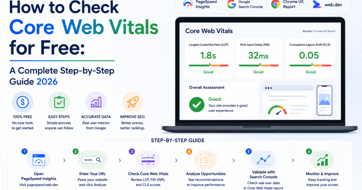 How to Check Core Web Vitals for Free: A Complete Step-by-Step Guide [2026]