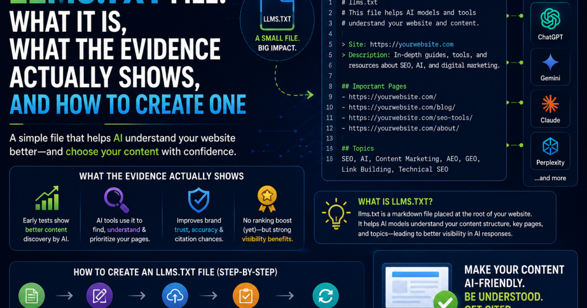 llms.txt File: What It Is, What the Evidence Actually Shows, and How to Create One