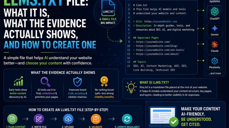 llms.txt File: What It Is, What the Evidence Actually Shows, and How to Create One